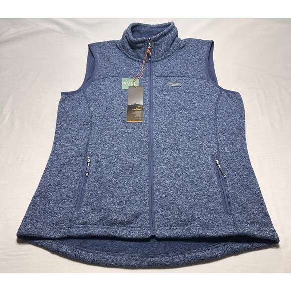 Orvis Sweater Fleece Vest Mens Size Medium Blue Full Zip Hiking NWT New - Picture 1 of 11